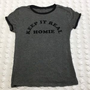Charcoal and black “Homie” T-shirt
